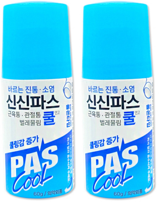 바르는파스 롤온 3개 벌레물린데 어깨 진통 소염 항염, 1세트, 2개입, 롤/스틱형