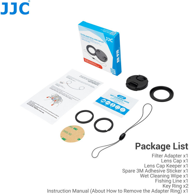 JJC 필터 어댑터 렌즈 링 캐논 V10 카메라용 스냅온 캡 키트키퍼 스트링 포함, 1개, 01 Black