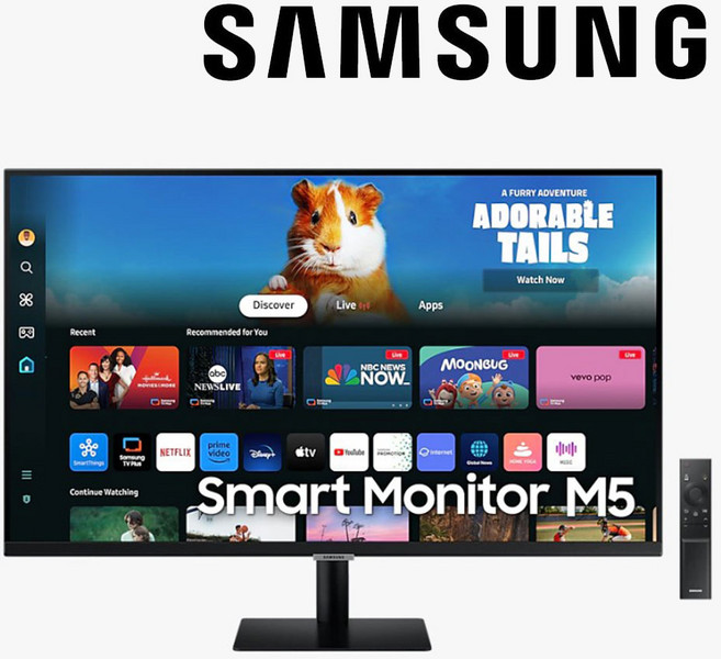 삼성전자 32인치(80.1cm) M5 스마트 TV 블랙 화이트 삼탠바이미 OTT 소형 원룸 캠핑카 TV 삼성 TV 플러스, 단순배송상품, 스탠드형, USB 동영상 재생 모니터 블랙, 80.1