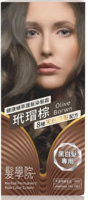 樹飛雪 髮學院染髮霜 環保簡易包裝 無臭味無刺激, 黑白髮染 染髮霜(玳瑁棕)環保簡易包, 1個