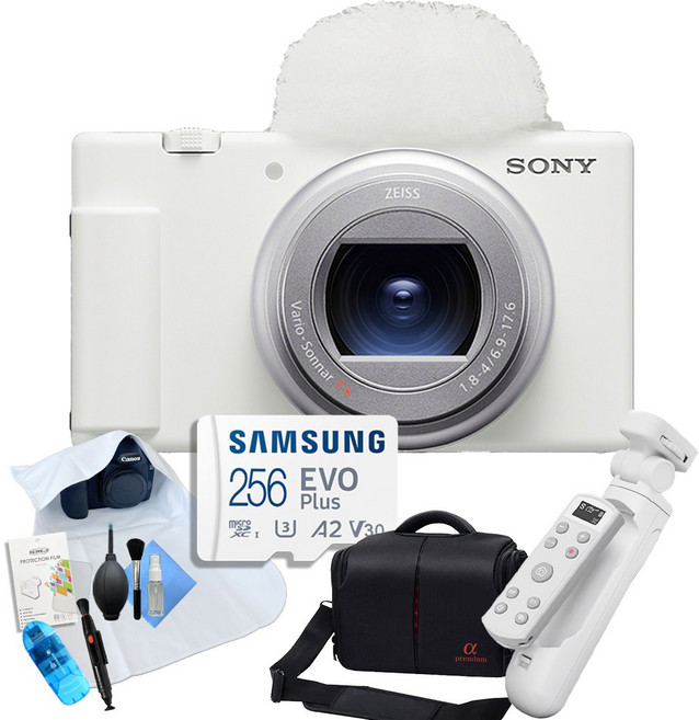 [포토리뷰이벤트] 소니 ZV-1M2 +브이로그 8종 패키지 (256GB 메모리/ OLED 무선 슈팅그립/가방), 화이트