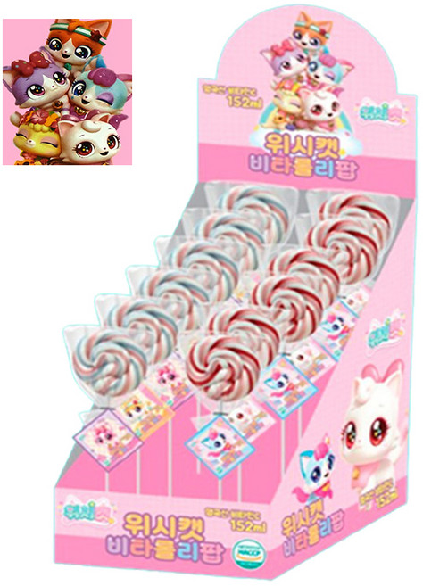 위시캣 비타롤리팝세트 딸기맛 레몬맛 캔디 30g x12개, 단품, 단품