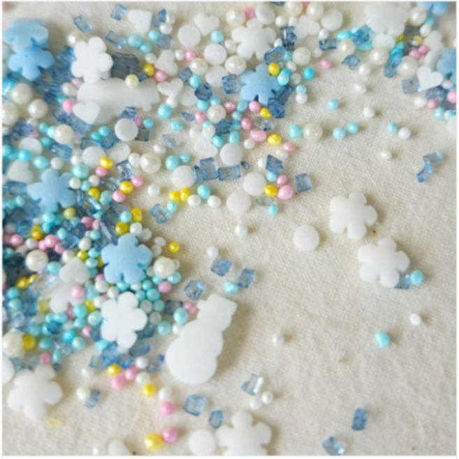 슈가 스프링클 겨울동화 눈꽃믹스 식용 데코레이션 장식 소포장, 1개, 12g