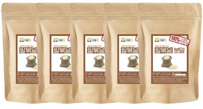 가루랑 가루랑v 100% 국산 쌀분말(볶음) 선식 200g 5개 묶음, 1개