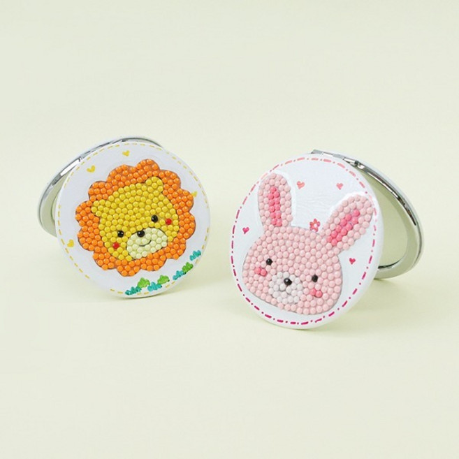 보석십자수 원 양면거울 7cm 꾸미기 1인세트, 마카롱, 1개