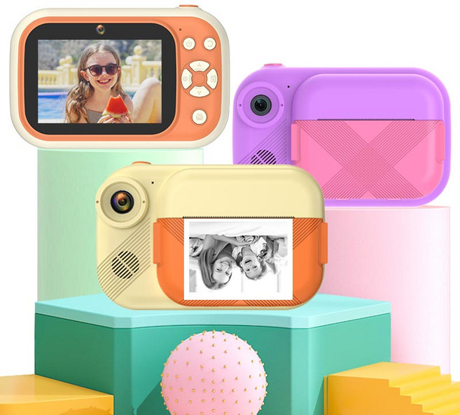 이지드로잉 키즈 프린트 카메라 ( 32G SD카드 + 인화지3개 포함 구성), 이지드로잉키즈프린트카메라-아이보리