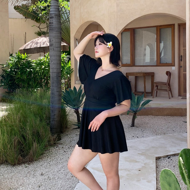 [3XL-9XL빅사이즈]오션 플러스수영복 여성 원피스수영복 체형커버 몸매보정 5XL 7XL 바캉스 휴양지룩