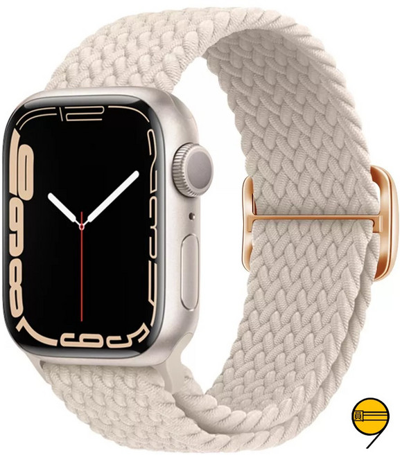 編織尼龍錶帶 適用於 Apple Watch 彈力錶帶, 黑色, 38/40/41/(S10/S11)42, 1個