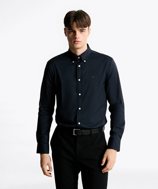 타미힐피거 TOMMY HILFIGER 레귤러 핏 퍼포먼스 트윌 셔츠 T12F7WSH137MT1DW5 148175