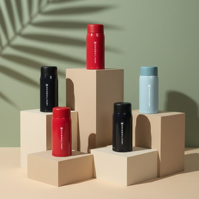 스위스밀리터리 미니텀블러 가벼운 소형 스텐 보온보냉병 초등학생 150ml, 1개, 200ml, 딥레드