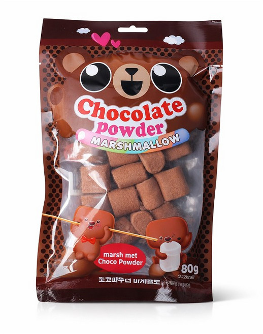 초코파우더 마시멜로 캠핑간식 쫀득 마쉬멜로우, 1개, 80g