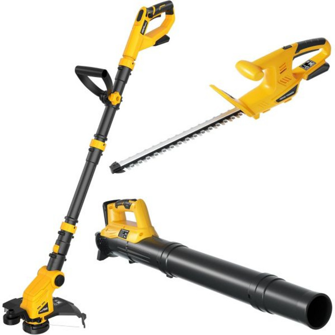무선 줄 트리머+전지식 울타리 다듬이기+잎 쓰레기 제거기 세트 Dewalt 20V Max 배터리 호환(공구만) 잡초 및 정리기/덩굴 다듬이기/전기 잔디 관리 정원 마당용, 무선 줄 트리머+전지식 울타리 다듬이기+잎 쓰레기 제거