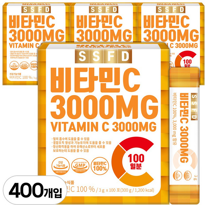 순수식품 비타민C 3000 가루 분말 스틱 파우더, 3g, 400개