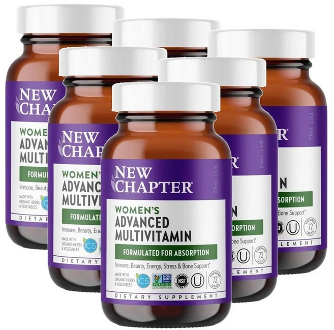 뉴챕터 우먼 어드밴스드 멀티비타민 New Chapter Women Multivitamin Fermented, 6개, 72정 - 쿠팡