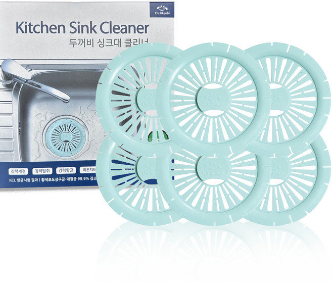 두꺼비 싱크대클리너 탈취 세정 항균 편백나무향, 6개, 15g