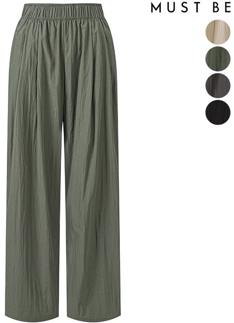 머스트비 여성 주름 와이드 팬츠