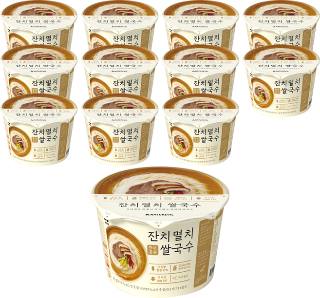 한끼든든 쌀국수 멸치맛, 92g, 12개