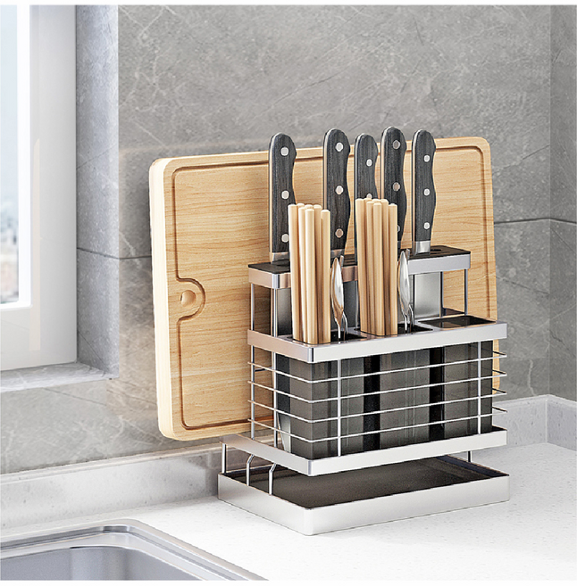 주방 싱크대 스텐 칼꽂이 칼 가위 도마 받침 정리대 수저 수납통 칼블럭 칼꽂이 칼블럭 세트 칼꽂이 칼브럭 칼집 앙카 칼세트 칼, 업그레이드(도마받침있음)