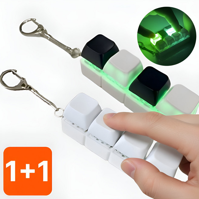 노바리스 1+1 키보드 클리커 키캡 키링 LED, 1개, LED 화이트