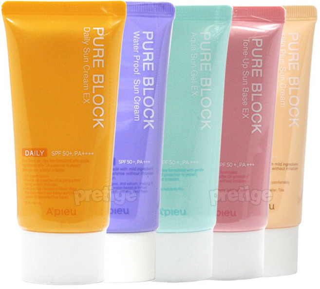 어퓨 퓨어블록 선크림x2개-데일리/워터프루프/선베이스/아쿠아, 퓨어 선베이스x2개, 2개