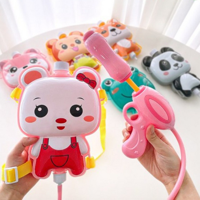 백팩 물총 유아 어린이 캐릭터 대용량 물놀이 가방 워터건 배낭 여름 초등 단체 선물 워터밤, 1개, Q0056 백팩물총_강아지