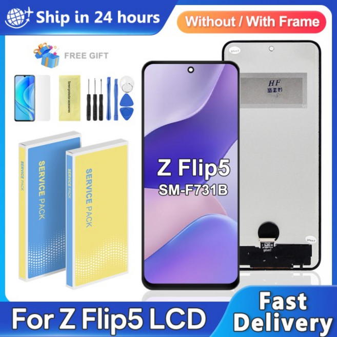 Z 플립 5 SM-F731용 Flip5 디스플레이 LCD 디스플레이 터치 스크린 디지타이저 어셈블리 교체용 Z 플립5, 02 US Green Frame
