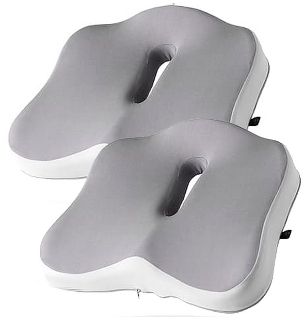 [나눔홈쇼핑 인기상품] BNS 무중력 구름방석 메모리폼 자세보정 산모 꼬리뼈 도넛 방석, 화이트그레이 2개