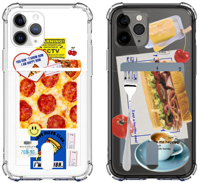 아이폰17 시리즈 피자 영수증 투명 카드 케이스
