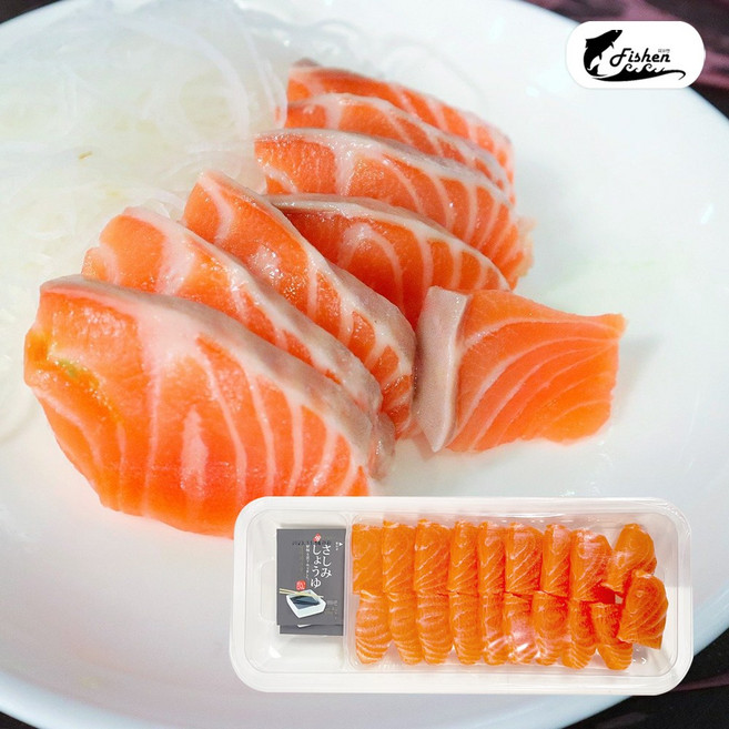 [피쉬앤] 막썰어 바로먹는 회, (리뉴얼)바로먹는 연어200g, 1개