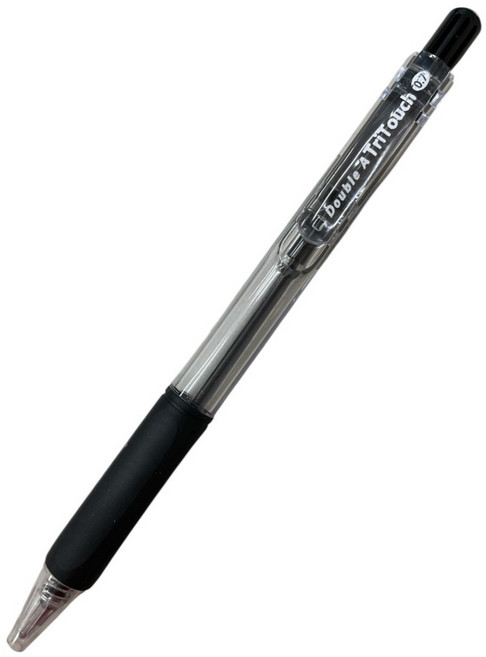 Double A TriTouch 按壓式滑溜原子筆 0.7mm, 黑色, 1個