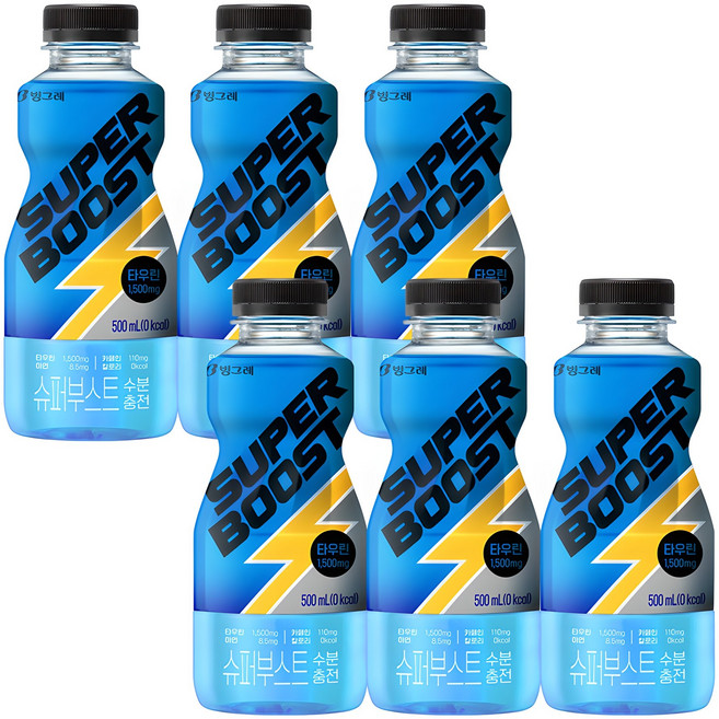 빙그레 슈퍼부스트 수분충전 에너지음료, 500ml, 6개