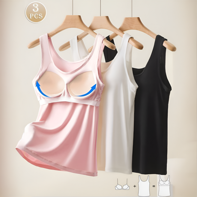 여성 일체형 데일리 이너 브라나시 브라캡 나시 3종 세트