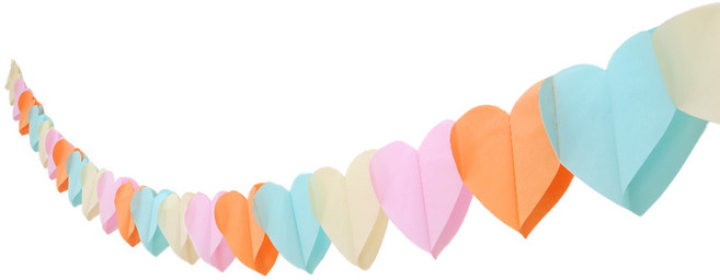 파티짱 하트 줄 가랜드 파티 소품 장식, 줄가랜드(마카롱하트), 1개