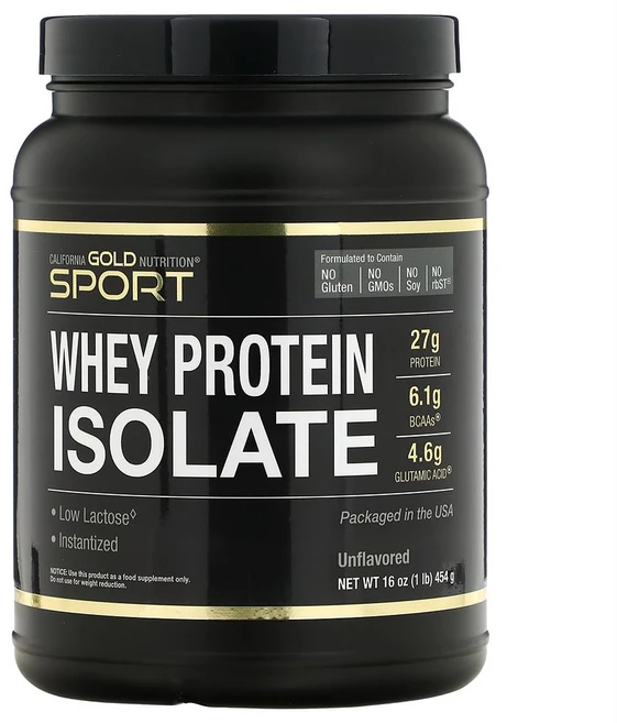 CGN캘리포니아골드뉴트리션 스포츠 분리유청단백질 무맛 1lb 454g(16oz), 1개, 기본 - 쿠팡