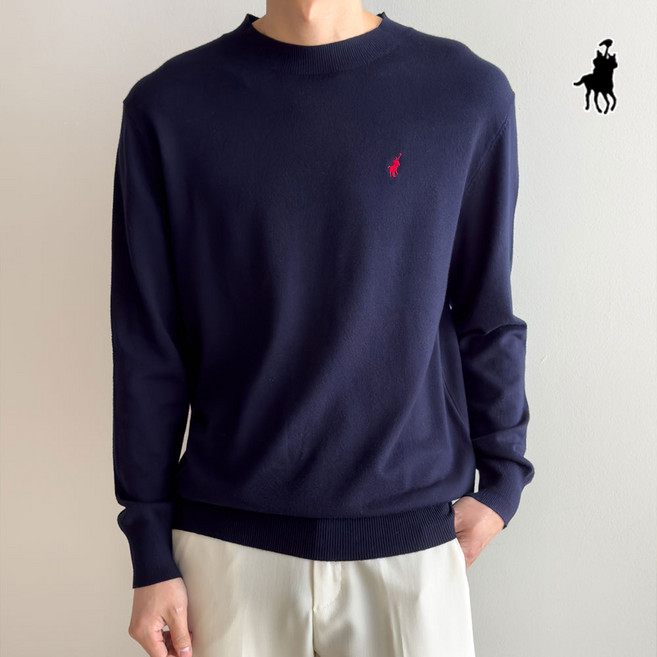 빅히트 패션 남성 라운드 부드러운 비스코스 니트티 간절기 봄 가을 쫀쫀 오버핏