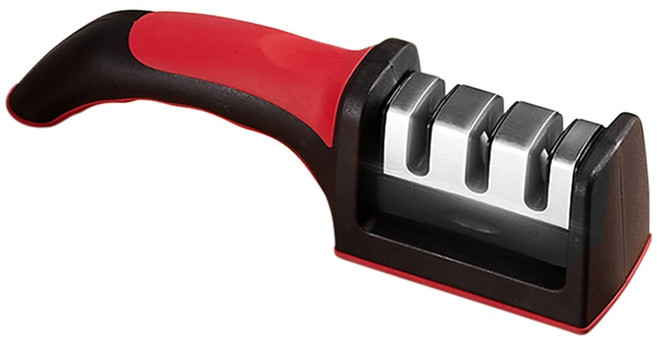 防滑磨刀石 磨刀機 磨剪刀 鑽石磨刀器 磨刀神器, 1個, 三段式磨刀器, 紅色