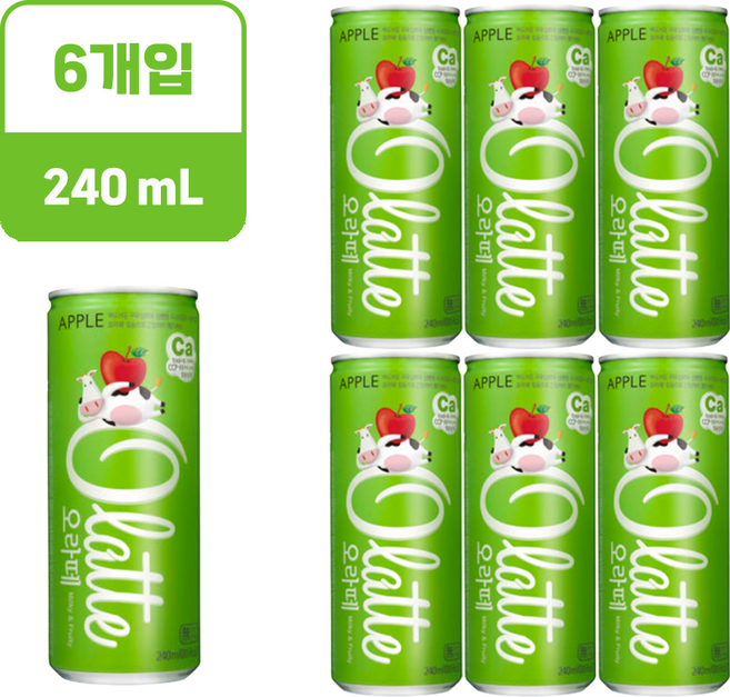 오라떼 애플 240ml, 6개