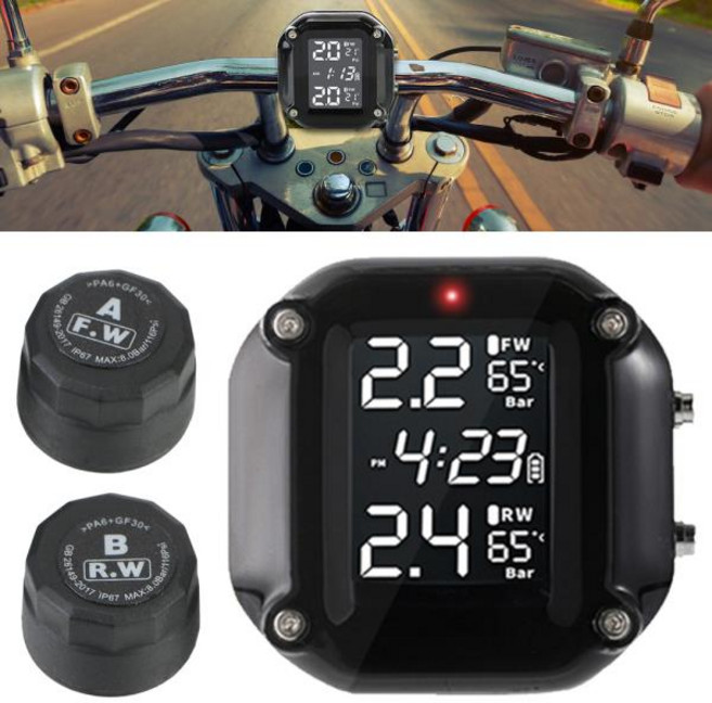 타이어공기압센서 TPMS 호환 오토바이 TPMS 타이어 압력 센서 모니터링 시스템 오토바이 스쿠터 모터용 외부 TMPS