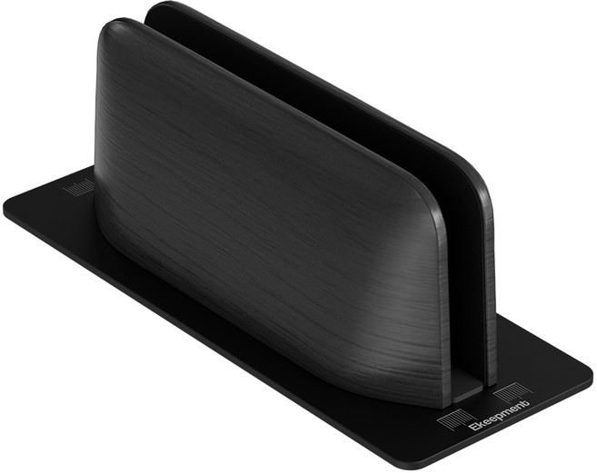 Ekeepment 우드클램쉘 노트북 태블릿 수직 세로 클램쉘 거치대 Slot1, Black, 1개