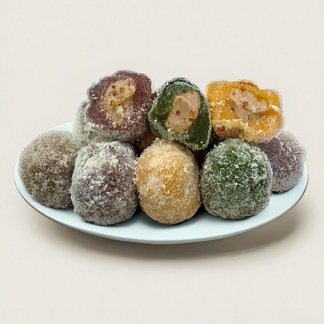 [찰진한상자] 삼색두텁떡 두텁떡 (60g 30알1.8kg) 식사대용떡 간식떡 답례떡 행사떡, 1.8kg, 1박스