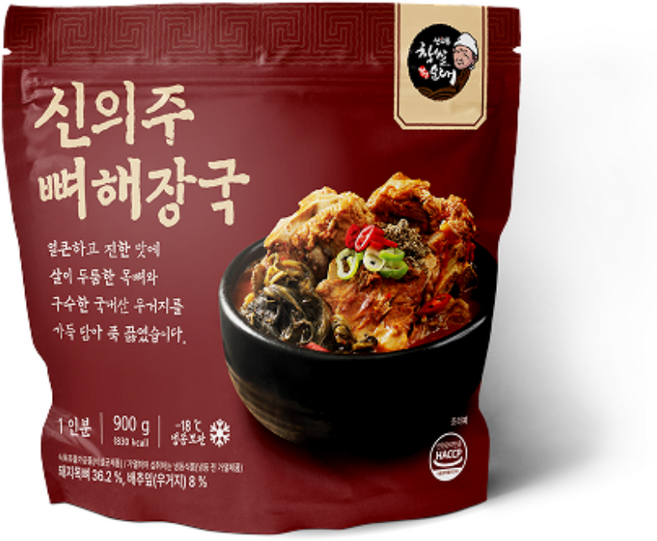 신의주찹쌀순대 뼈해장국 얼큰한맛, 4개, 900g