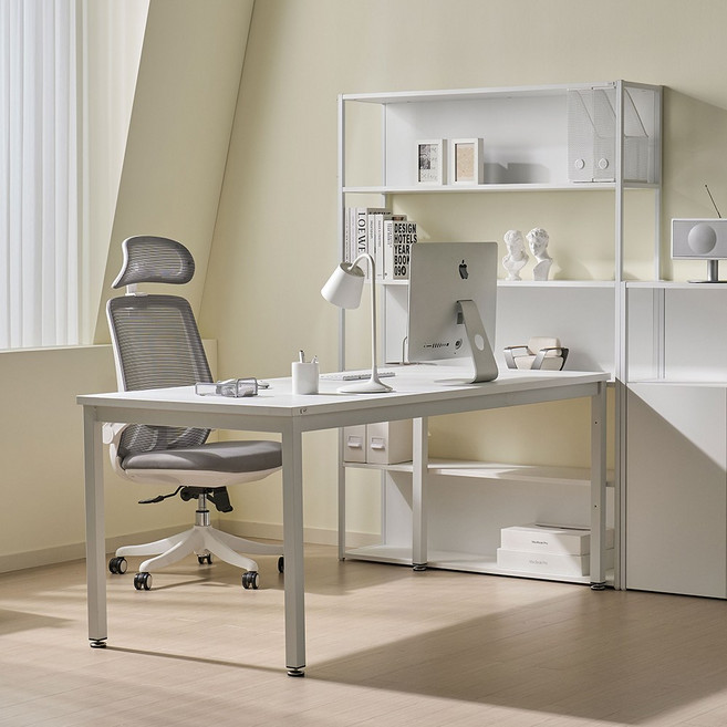 TS-04 E0 25T 컴퓨터책상 철제책상 다용도, 블랙프레임/라이트월넛