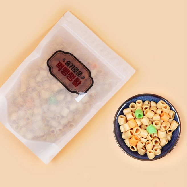 미니 마카로니 뻥튀기 지퍼백, 50g, 1개