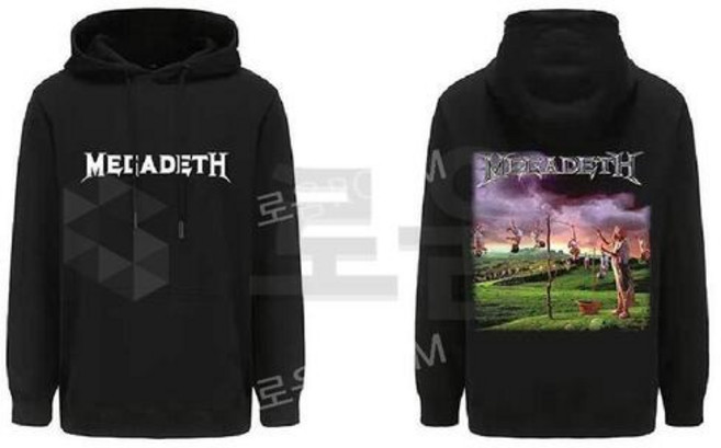 메가데스 Megadeth 매탈 밴드 티셔츠 겨울 유니섹스 프린트 긴팔티 후드티 후드집업