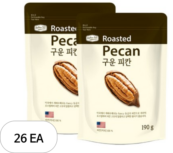 리치팜너트 구운 피칸, 190g, 26개