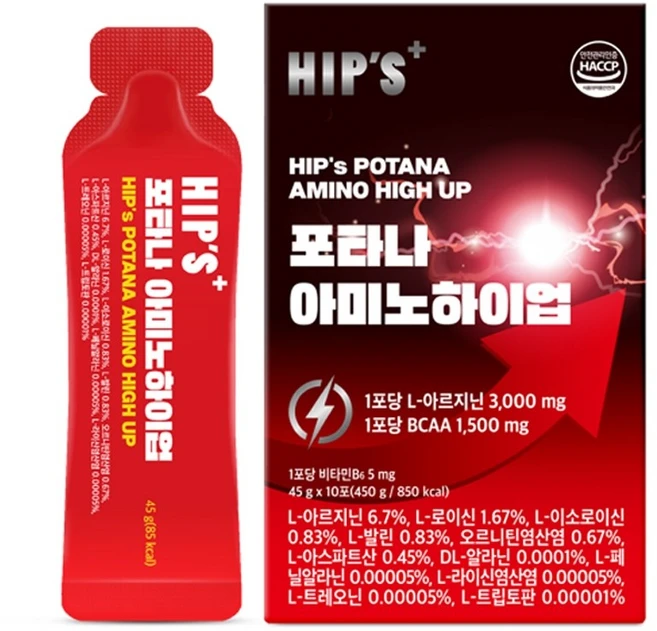 힙스 포타나 아미노 하이업, 10개, 45g - 쿠팡