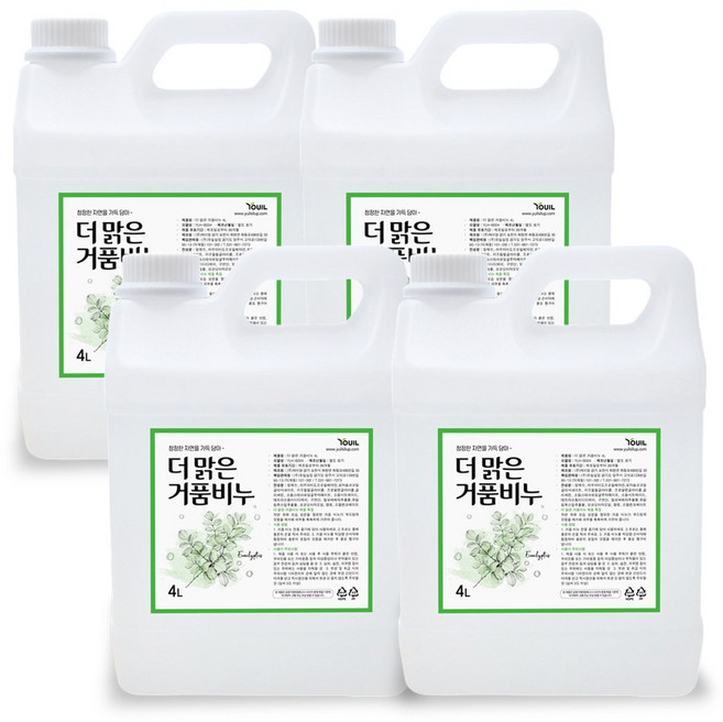 더맑은 거품비누 [무색소] 핸드워시 4L 18L 대용량 리필 거품비누 손세정제 벚꽃향, 4개