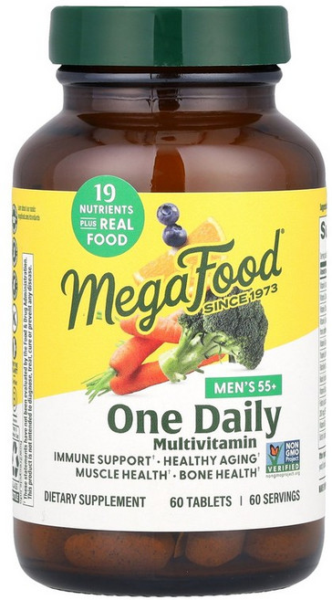 메가푸드 55세이상 남성 원 데일리 멀티비타민 MegaFood Men 55+ One Daily Multivitamin, 60 개, 1개