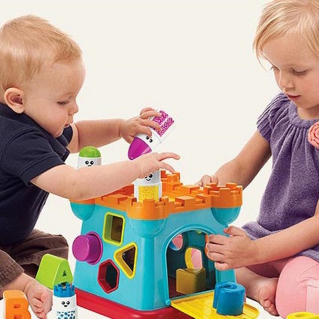 휴대용 모양 맞추기 육면체 성 쌓기 놀이 완구 캐슬 어린이집장난감 신생아선물 도형맞추기 유아선물 블럭장난감, 1개