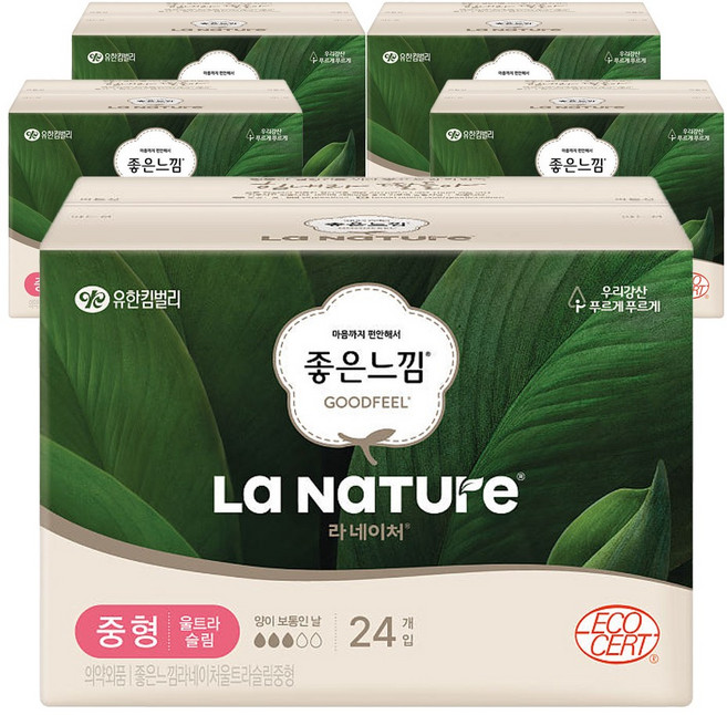 좋은느낌 라네이처 울트라슬림, 중형, 24개입, 5개